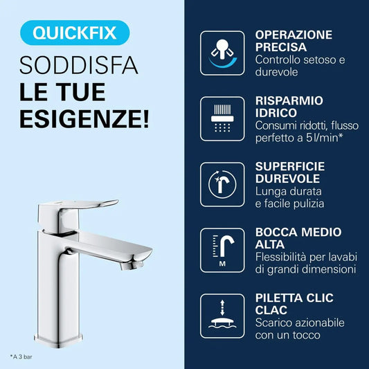 GROHE CUBEO 1017560000 Miscelatore monocomando per lavabo Taglia M
